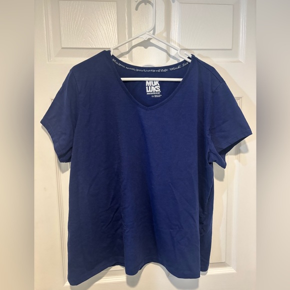 Muk Luks Navy V-Neck Top - Picture 6 of 6